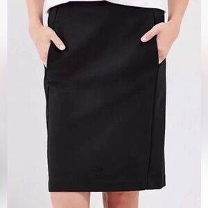 J. Jill Black Ponte Pencil Skirt With Pockets